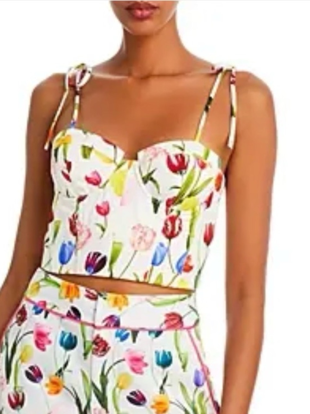 Alice + Olivia Abia Bustier Top in Kiss My Tulips Size 4